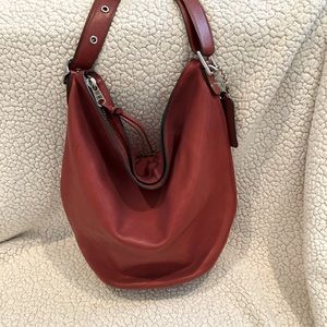 Coach red large duffle/bucket shoulder/crossbody bag